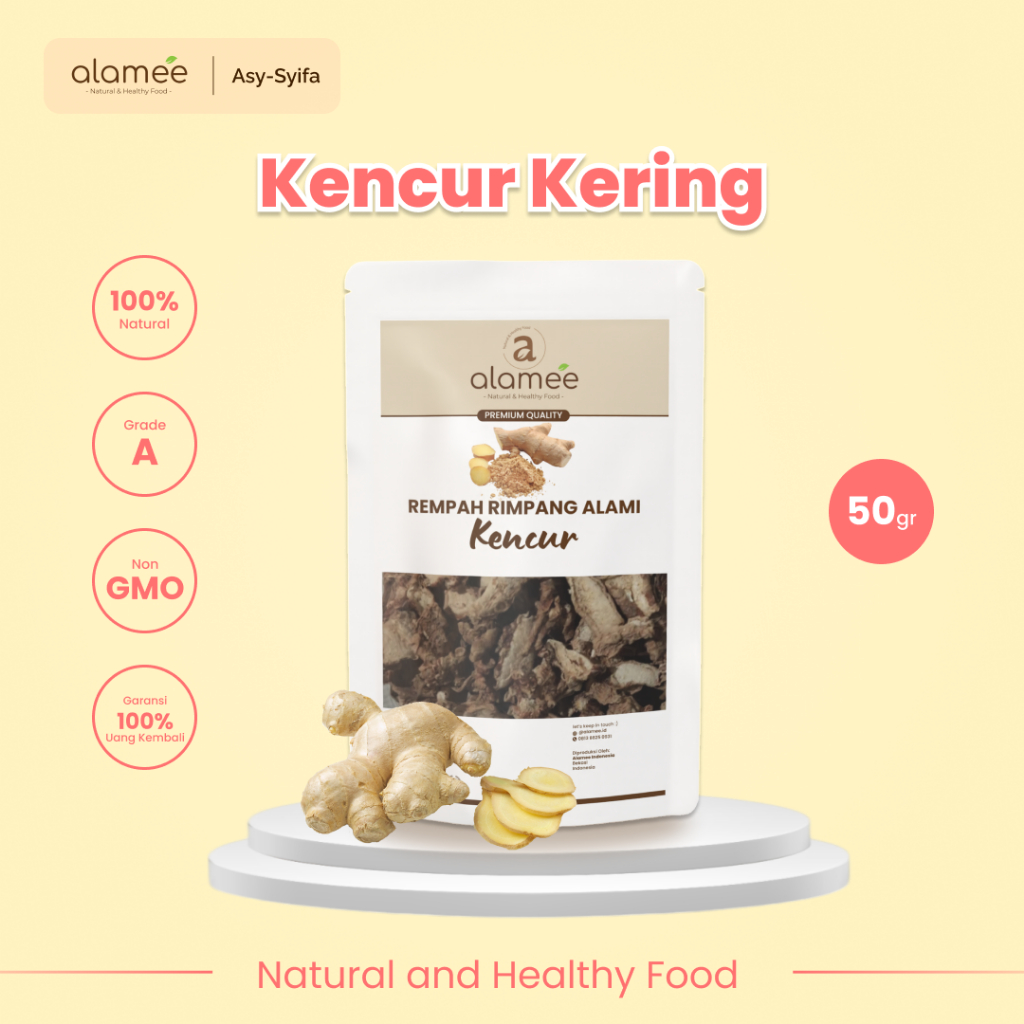 

ALAMEE Kencur Kering Dried Galangal Rempah Rimpang Organik Alami Bumbu Seasoning Masakan Masak 50gr