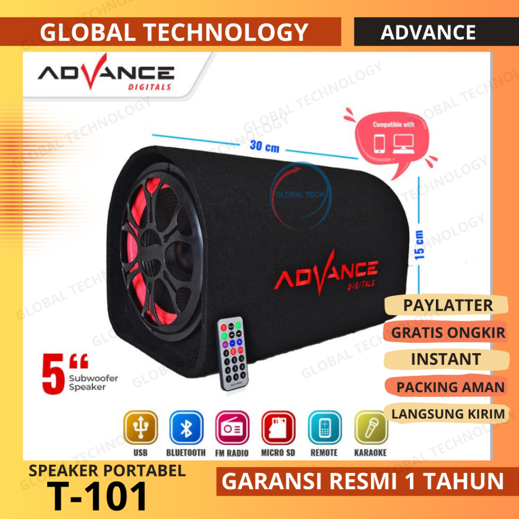 Advance Speaker Bluetooth Subwoofer 5 inch T101 BT T101BT T 101 BT