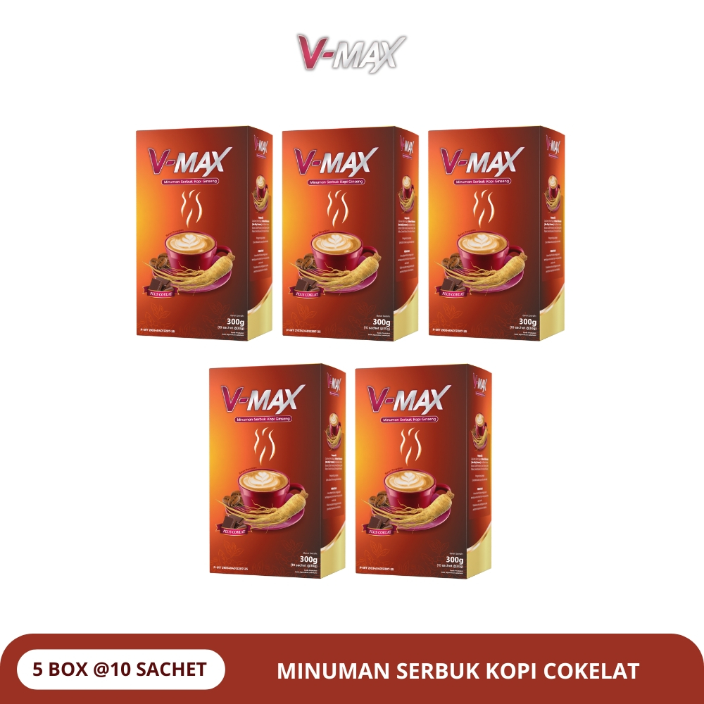 

V-MAX - Minuman Serbuk Kopi Cokelat - Paket 5 Box