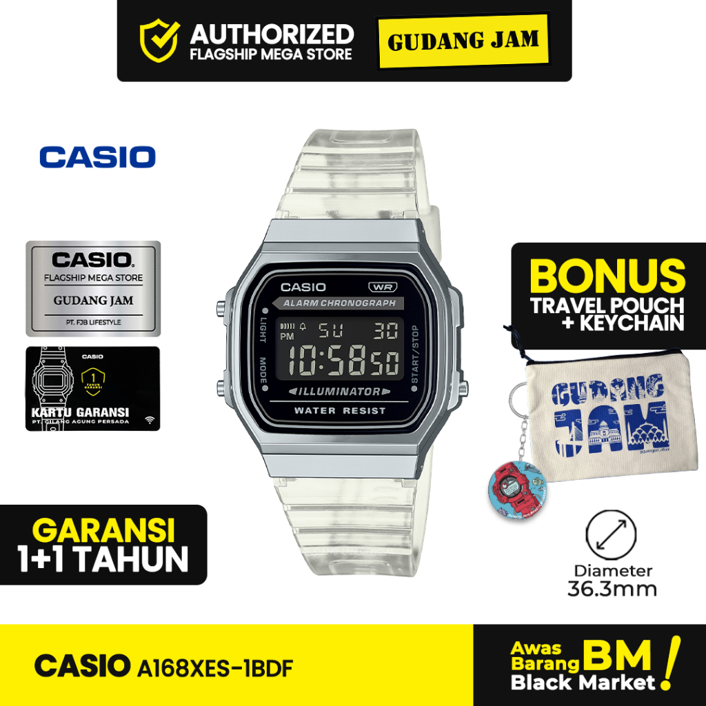 Jam Tangan Casio A168XES-1BDF A168XES-1B A168XES A168
