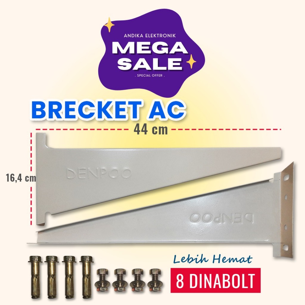 Denpoo Bracket AC Outdoor 1/2 PK, 3/4 PK sampai 1 PK / Dudukan AC Outdoor Tebal
