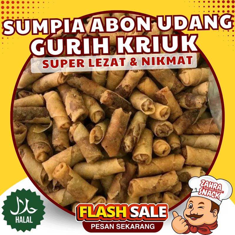 

( Zahra Snack ) Sumpia/Lumpia Abon Udang Gurih Kriyuk Nikmat Rasa Super