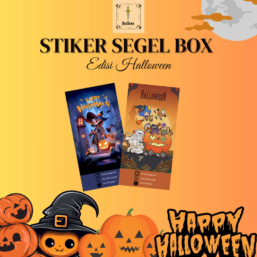 

Sticker Segel Seal Box Edisi Halloween Stiker Hampers Label Bahan Chromo Persegi Diasena