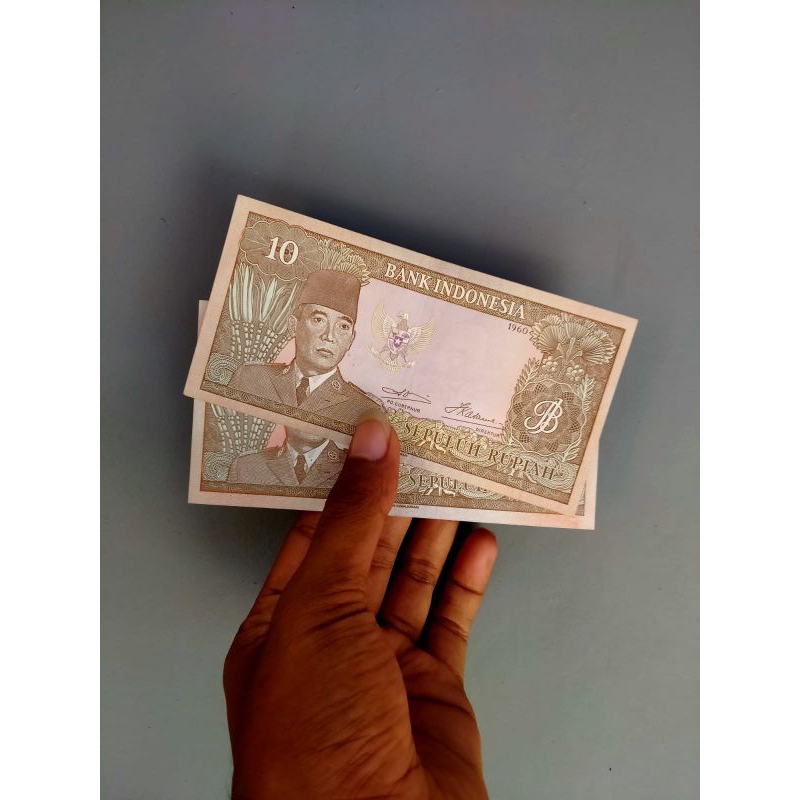 10 rupiah seri pak Soekarno 1960 bekas bagus, Marta Collection 02 Pusatnya koleksi unik keperluan ni