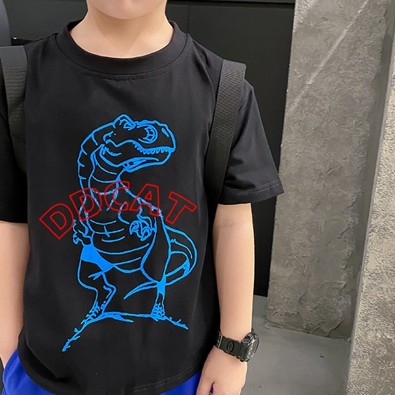 99K-Kids Kaos Anak Laki Laki Printed Dino Round Neck Lengan Pendek (Size: 90cm-140cm) 3049 Baju Casu