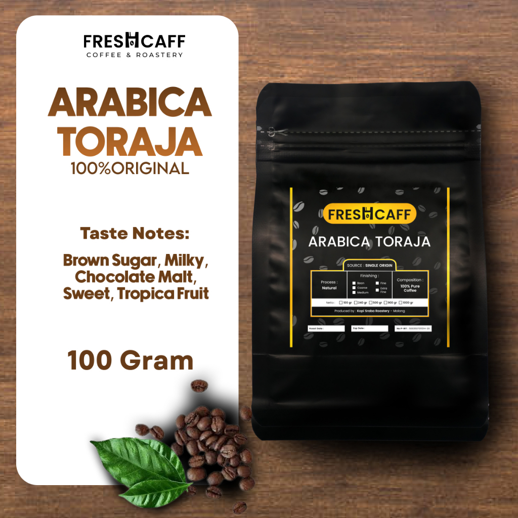 

KOPI ARABIKA TORAJA KALOSI Coffee Arabica 100 gram Freshcaff