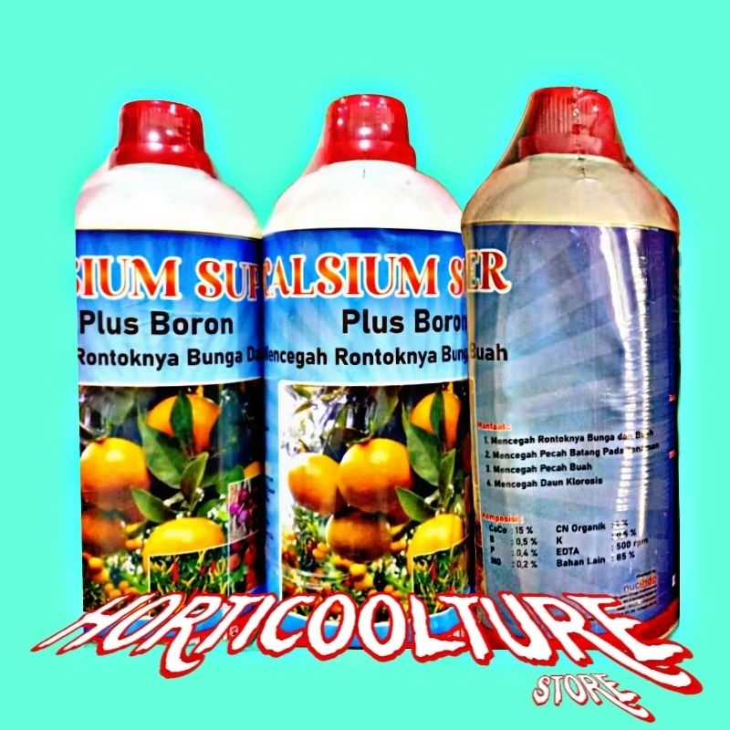 hortigrity - pupuk calsium cair pencegah rontok bunga buah daun 1 liter kalsium boron calbor mangga 