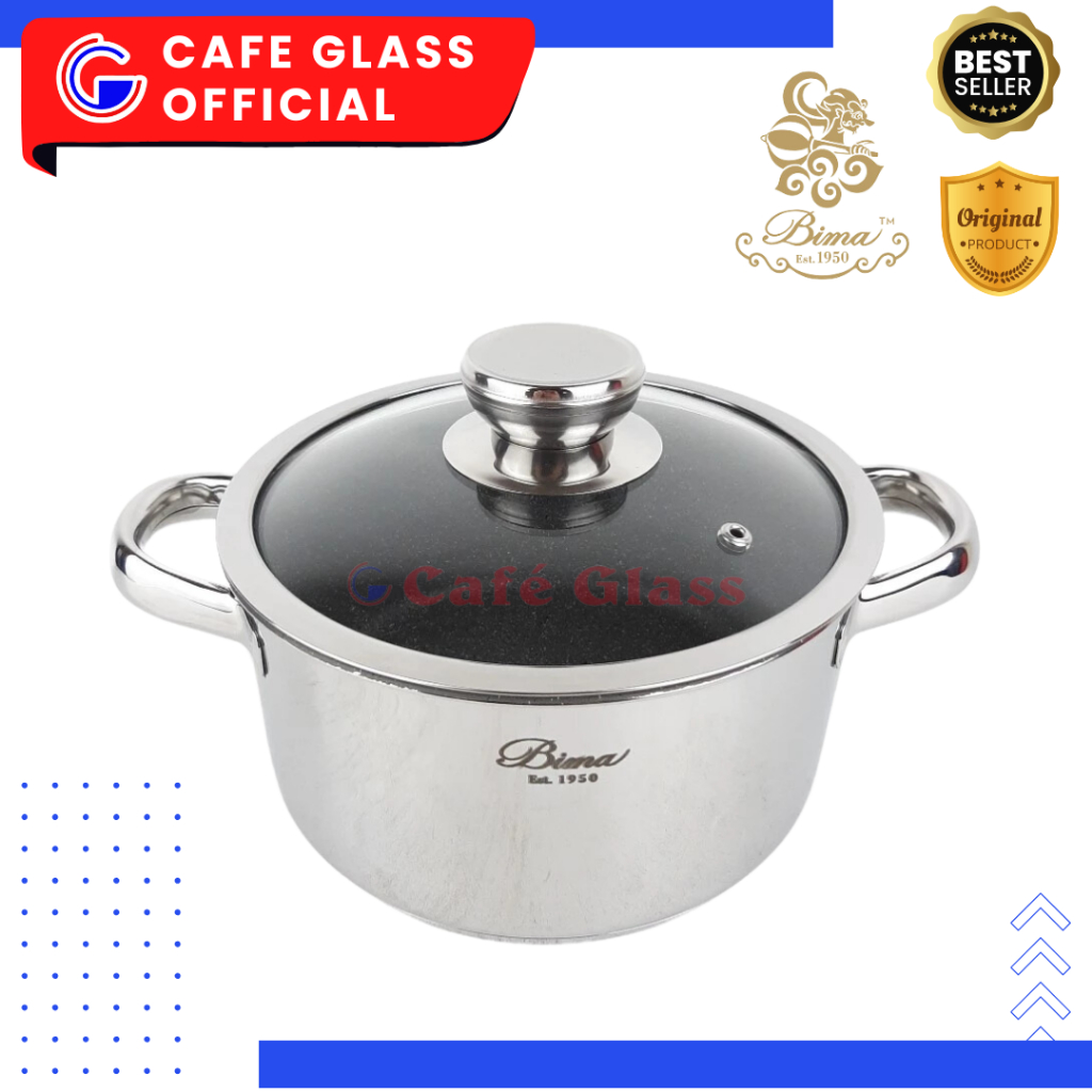 PANCI SAUCEPOT 20CM BIMA ORIGIN INOX PREMIUM | PANCI STAINLESS KUPING ANTI LENGKET | B-2003220