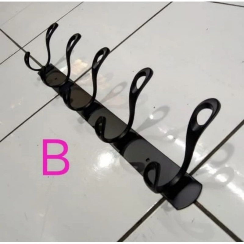kapstok stainles hitam/cantolan baju stainles