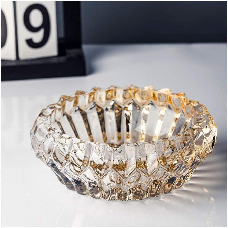 Asbak kaca gold - Maxistore