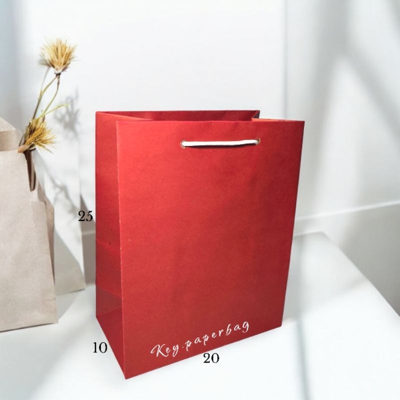 

Paper Bag Merah Polos Uk 20x25