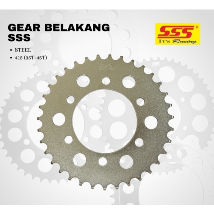 Gear SSS 415 dan 428 Depan dan Belakang 13T / 14T / 15T / 37T / 39T / 40T / 42T - Supra X 125 / Khar