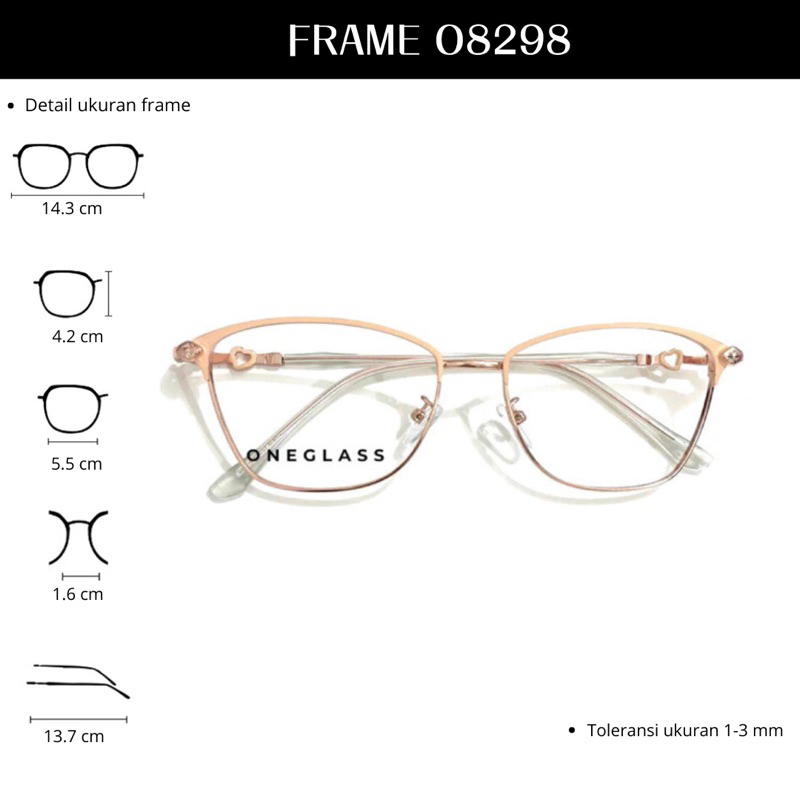 𝗢𝗻𝗲𝗴𝗹𝗮𝘀𝘀 - Frame Kacamata O8298 Perempuan