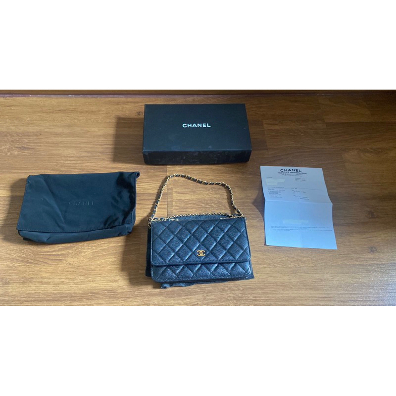 Chanel WOC Black Caviar GHW 2021 chip authentic ORI