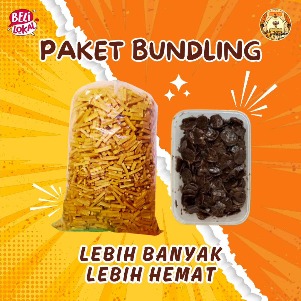 

PAKET BUNDLING 2 PCS - Paket Bundling Aneka Snack + 1 Box Kepirik Pisang Coklat Lumer