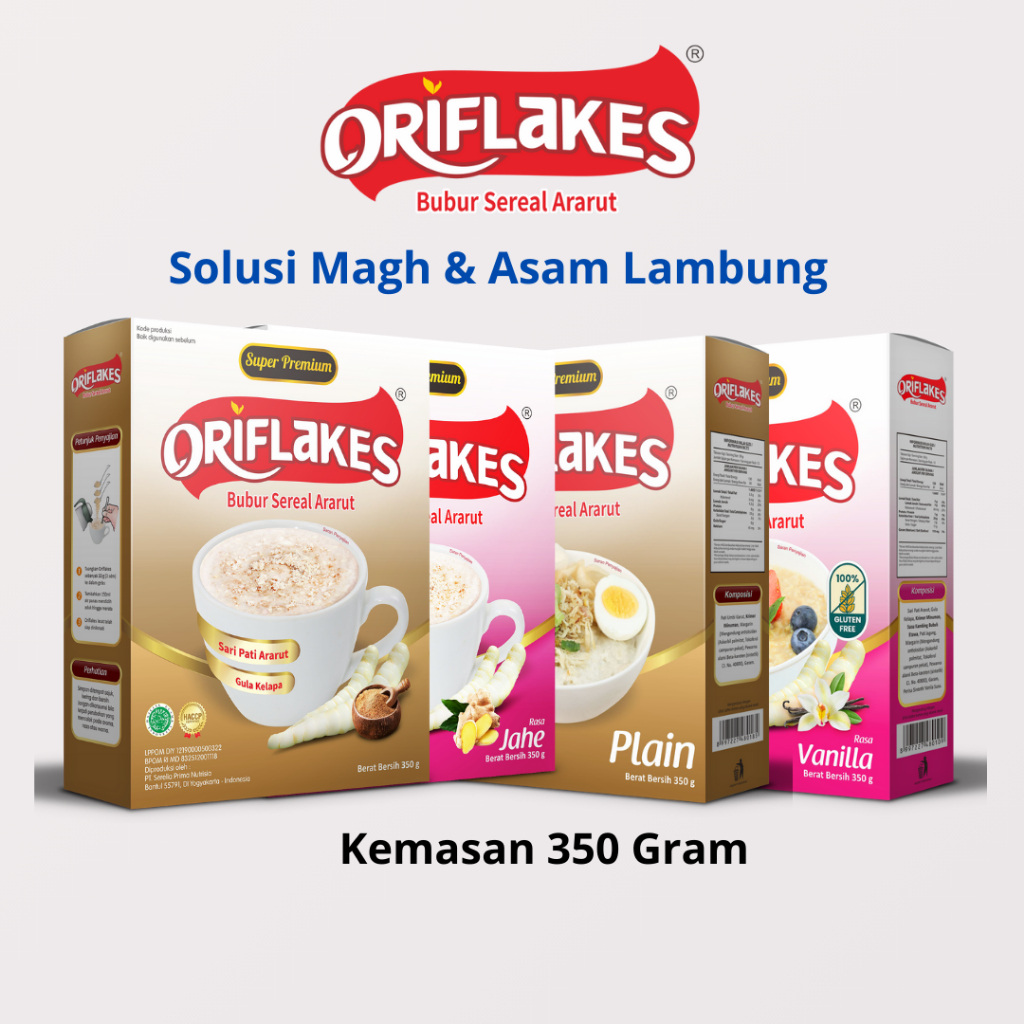 

Oriflakes Sereal Umbi Pati Garut Asam Lambung Oatmeal Makanan Diet Diabetes Maag Gerd Rendah Kalori