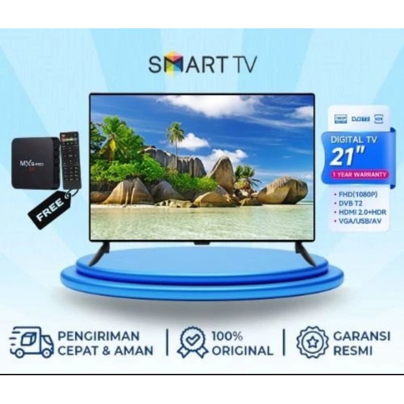 PROMO SMART TV LED DIGITAL 21 INCH FULL LAYAR, TV DIGITAL+ ANDROID BOX, BISA NONTON YOUTUBE, DLL