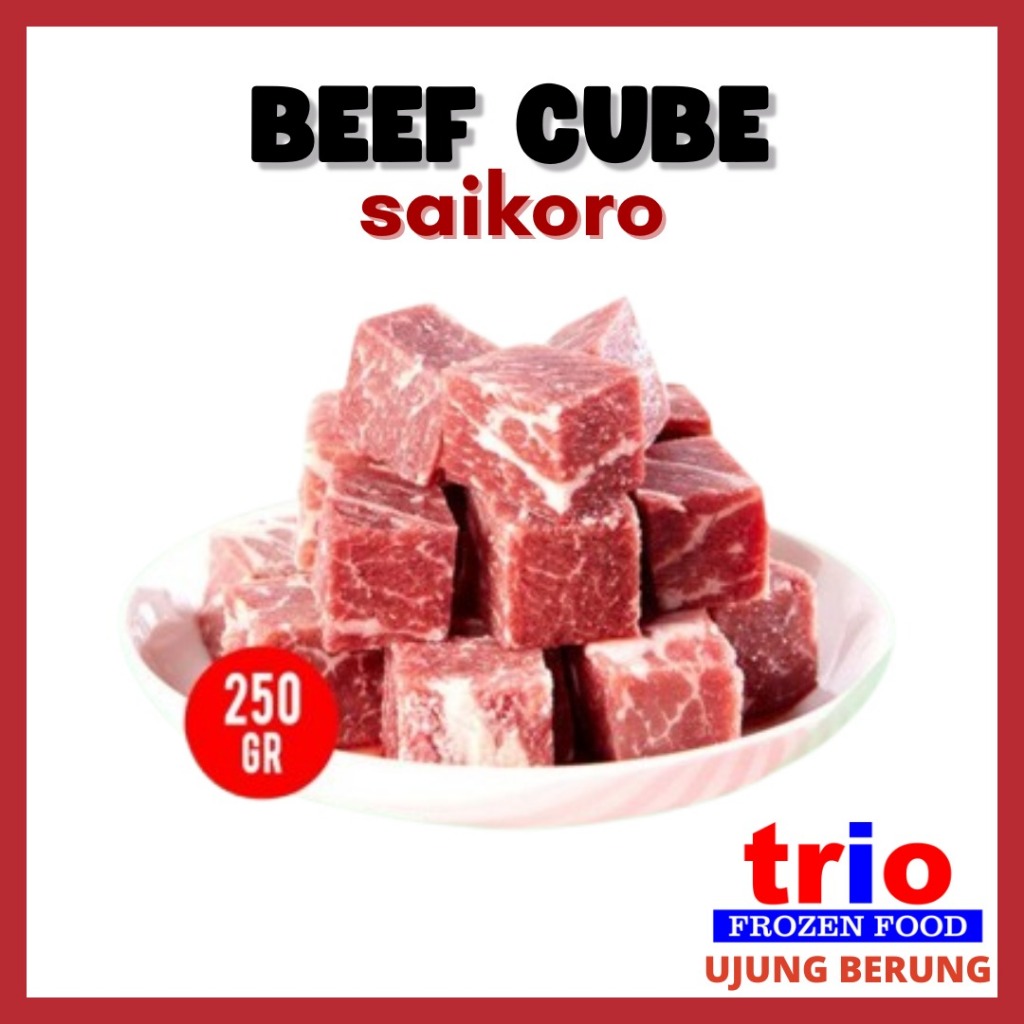 

SAIKORO BEEF CUBE 250GR 2cm x 2cm