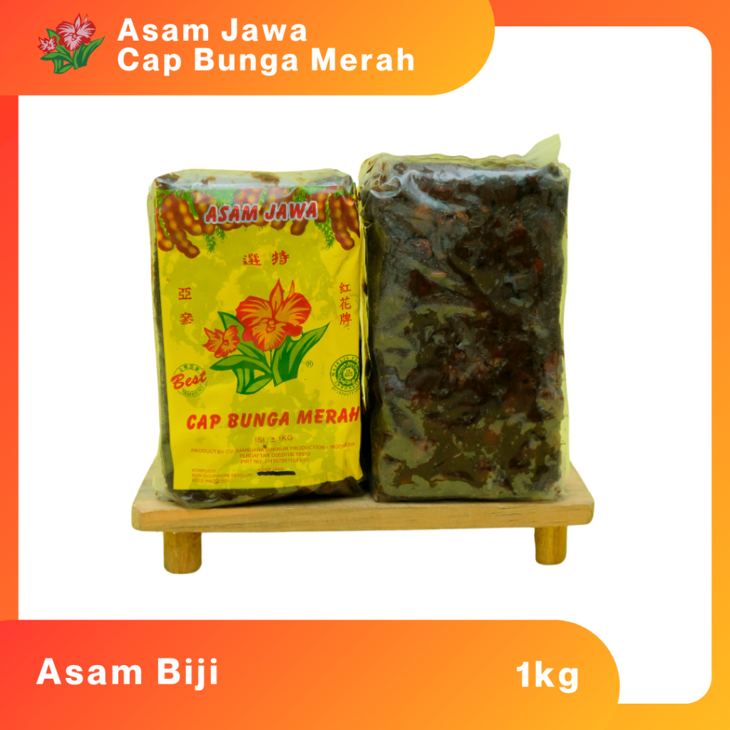 

Asam Jawa Biji 1KG cap BUNGA MERAH