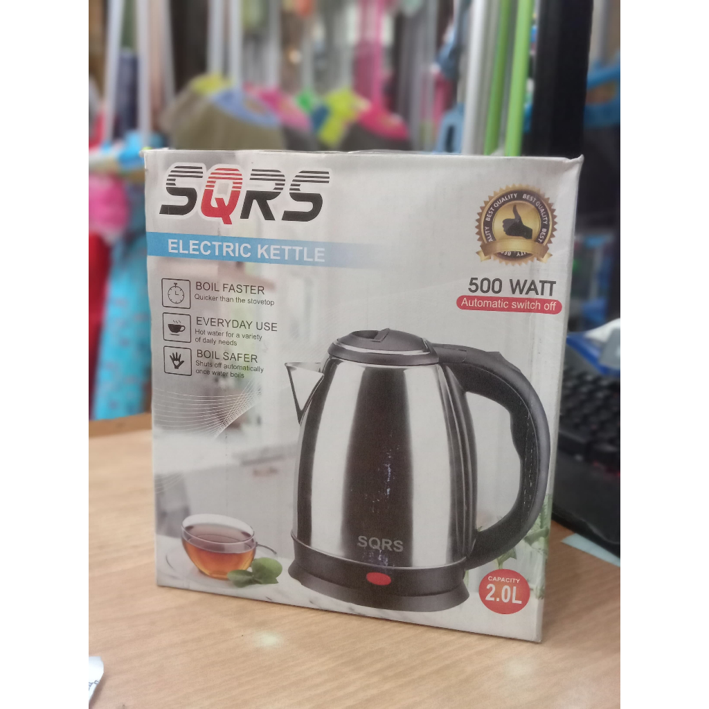 SQRS electric kettle /teko ceret listrik 2L stainless murah