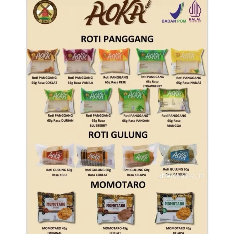 Aoka roti , roti aoka , aoka gulung , momotaro