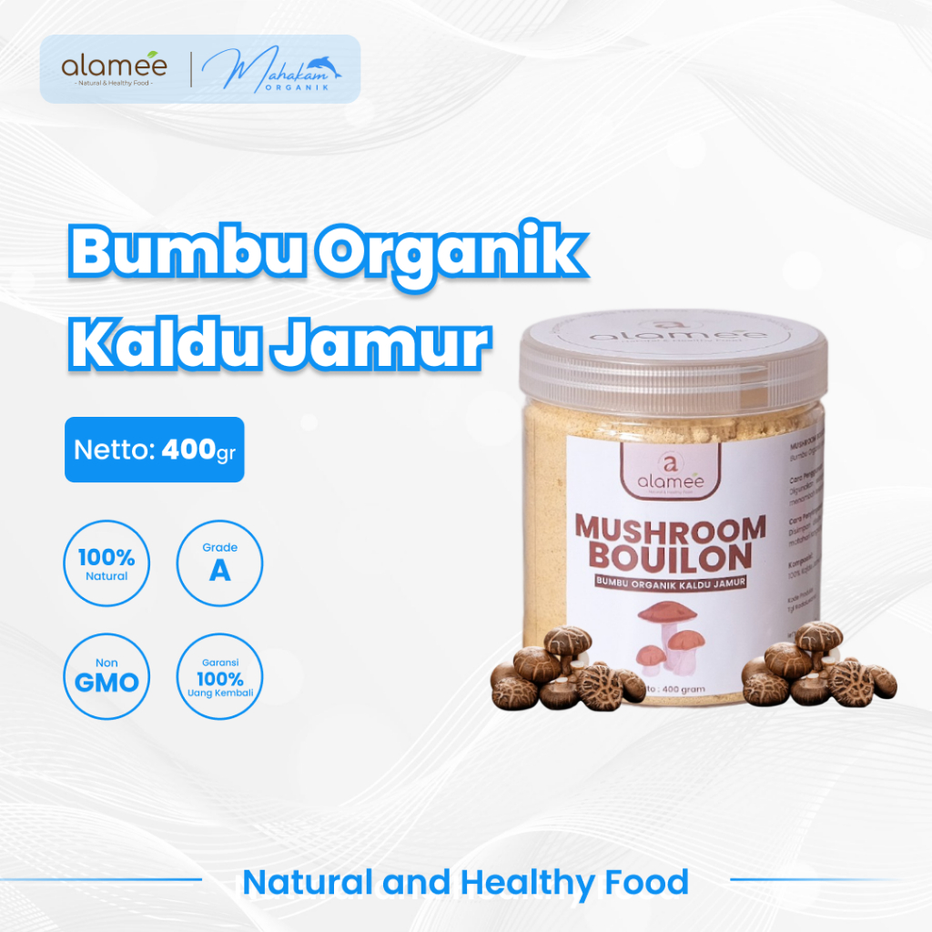 

ALAMEE Kaldu Jamur NON MSG Bubuk Mushroom Powder Bumbu Dapur Spice Toples Seasoning 400gr