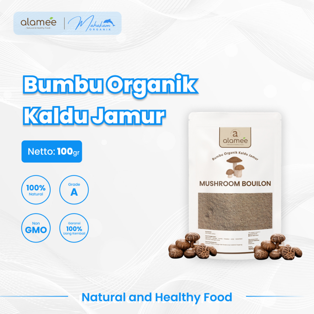 

ALAMEE Bubuk Kaldu Jamur NON MSG Bumbu Dapur Spice Mushroom Powder Seasoning 100gr