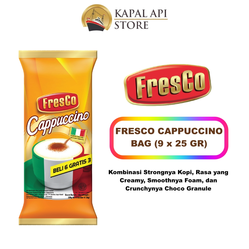 

Fresco Cappuccino Bag (9 Sachet @25 Gram)