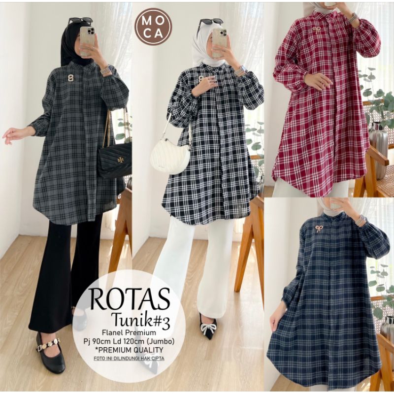 Rotas Tunik #3 Motif Allsize Busui Tunik Atasan Jumbo Mat Flanel Premium Original Ori Moca