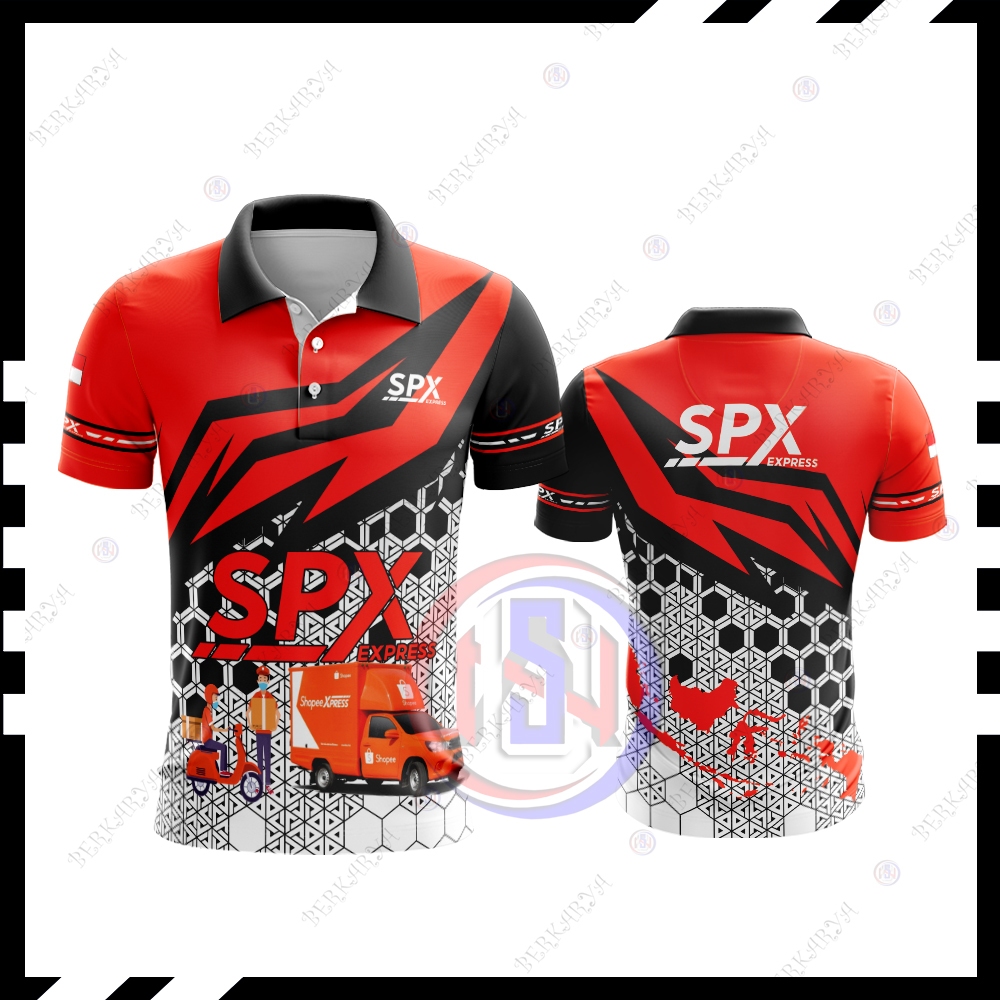 JERSEY SHOPEE EXPRESS FULL PRINTING BAJU KAOS POLO DRIVER KURIR PAKET SPX KEREN