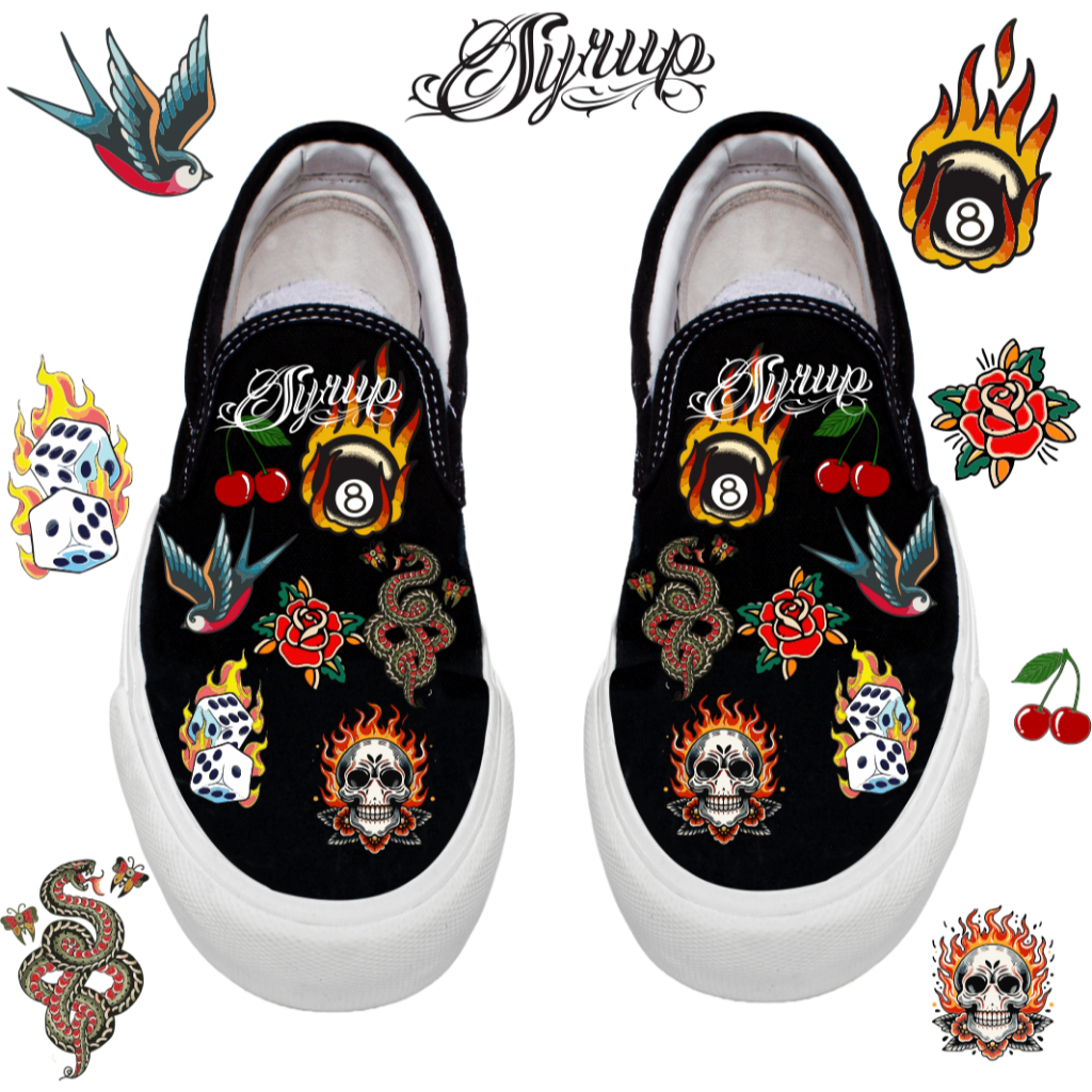 SYRUP SUPPLY OFFICIAL | Tatto Pack | sepatu slip on | sneaker unisex