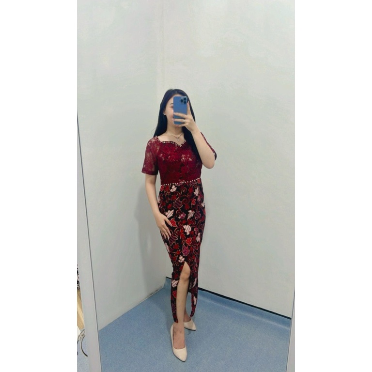 Sangat Nyaman Dress Batik ivana Dress kebaya wanita Dress wisuda  Dress natal