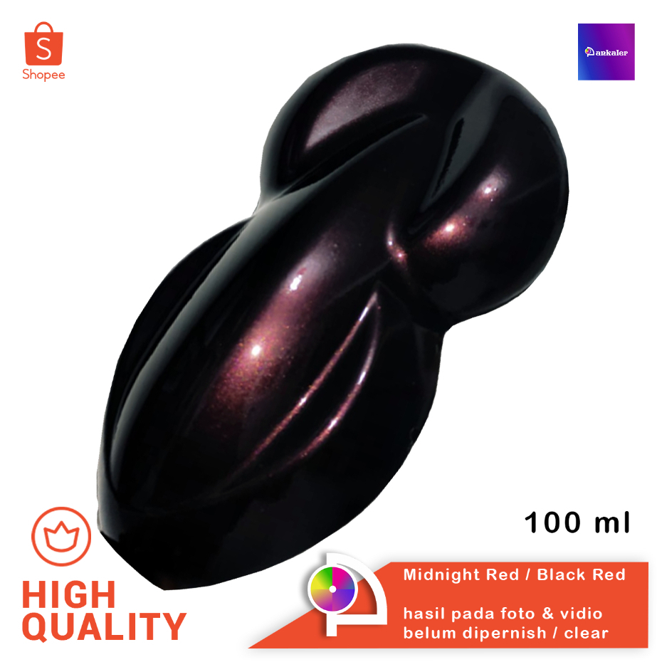 Pankaler Cat Hitam Lembayung Merah NC Botol 100ml Midnight Red Black Motor Mobil Car Paint
