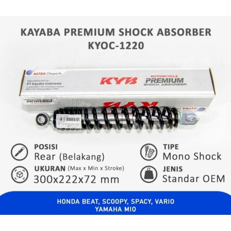 Shock Breaker Mio / Beat / Scoopy / KYB KYOC 1220 Shock Belakang Mio KYB