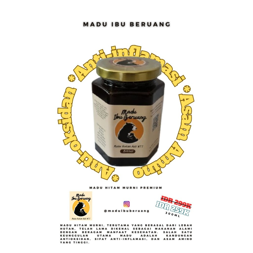 

Madu Ibu Beruang Bitter (Madu Hitam Pahit) 300ml