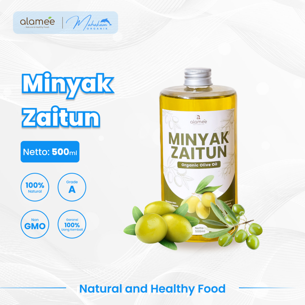 

ALAMEE Minyak Zaitun Olive Oil Extra Virgin Untuk Diminum Organik Murni Masak EVOO 500ml