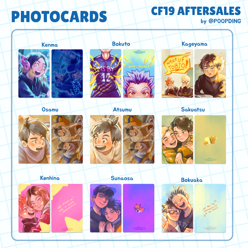 [CF19 CLEARANCE] Ready Stock Haikyuu Kenma Bokuto Kageyama Miya twins Osamu Atsumu Sunaosa Sakuatsu 