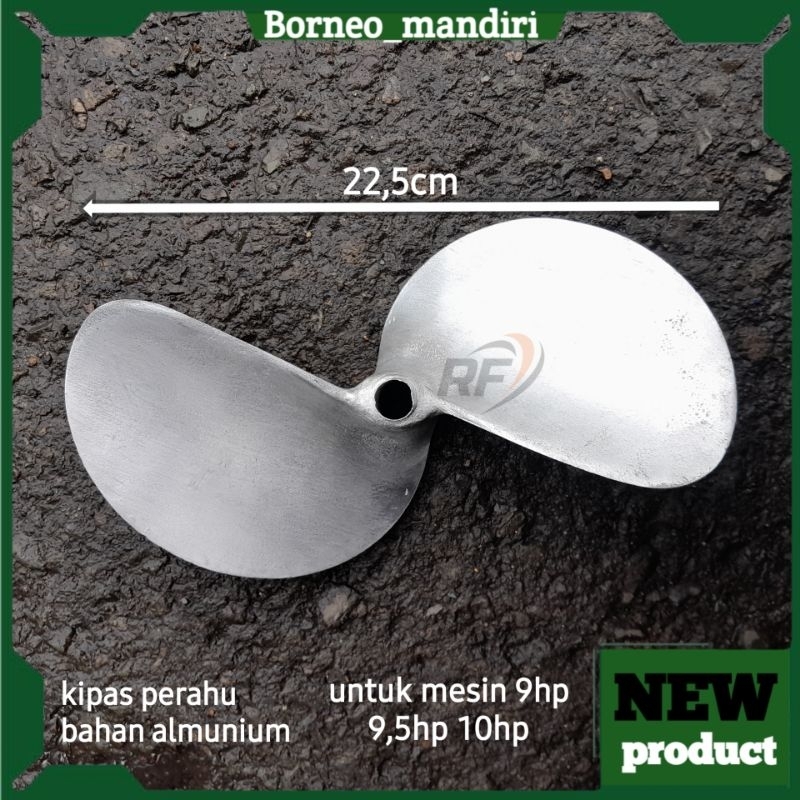 kipas perahu atau baling² bahan almuniuam cap DARSI untuk mesin 9hp hingga 10hp atau PK putaran 2:1