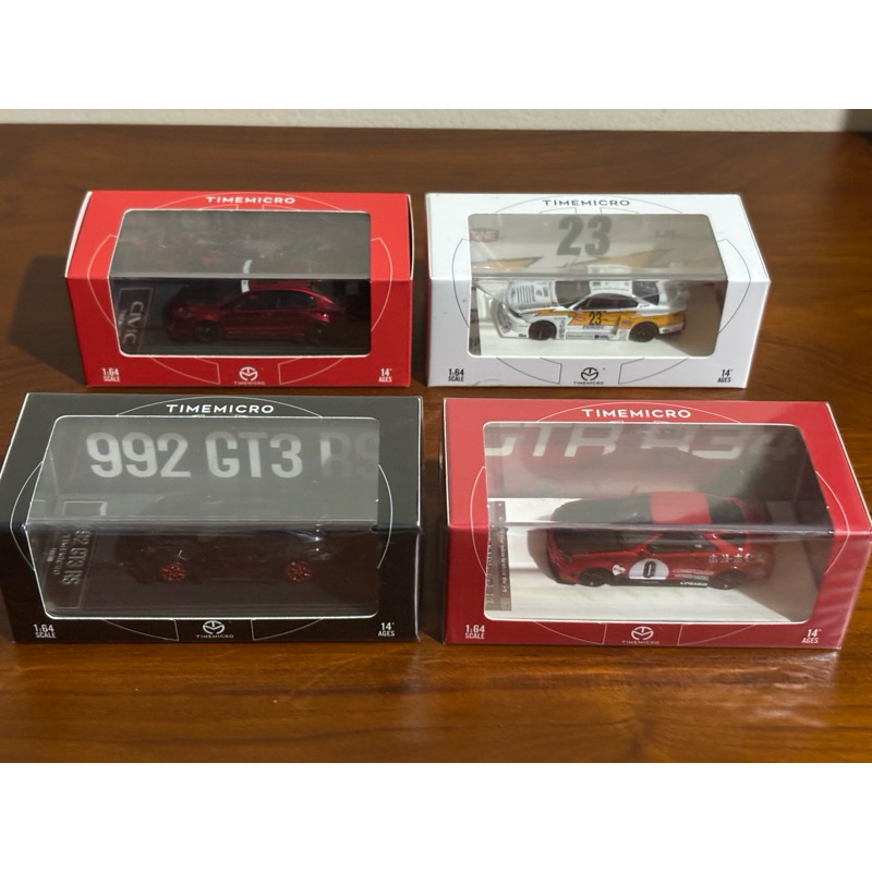 Time Micro Nissan Skyline GT-R R34, Porsche 992 GT3 RS, Nissan Silvia S15 Lightning Sphere, Civic FD