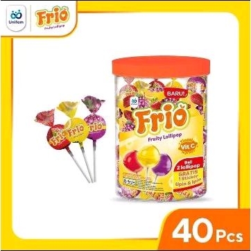 

FRIO Fruitty Lollipop Jar (1Jar: 40pcs) - Permen Lolipop Toples Rasa Anggur, Lemon, Strawberry / Permen Rasa Buah Segar / Permen Buah Tinggi Vit C / Permen Rasa Anggur / Permen Lolipop Buah / Jual Permen Rasa Anggur, Lemon Strawberry / Permen Tinggi Vit C