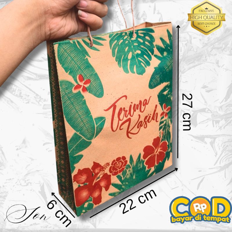 

( ISI 50 UK 22x6x27) PAPERBAG MOTIF / TAS KERTAS MOTIF / TAS SOUVENIR.