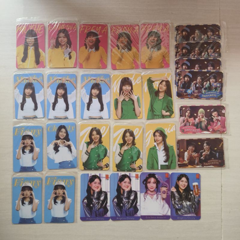 (JAPOTA, CHATIME, TANGO) × JKT48 OFFICIAL PHOTOCARD PC CHRISTY ZEE FREYA MARSHA MUTHE FIONY GRACIA K