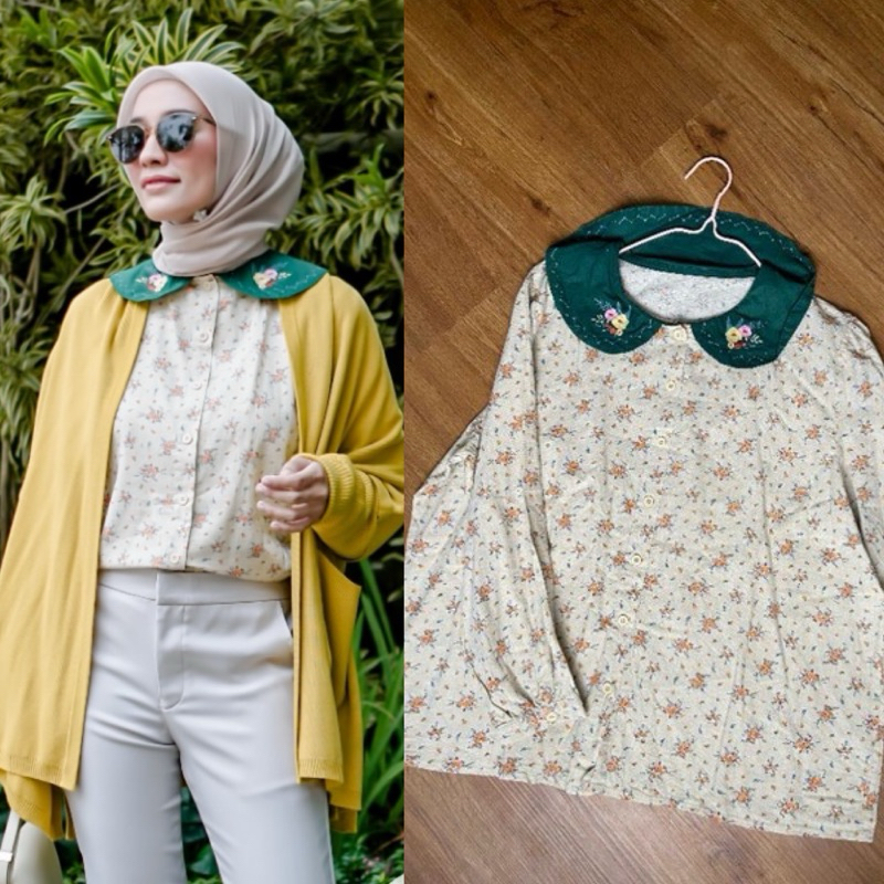Sailor Blouse Original BKK // Kemeja Shirt Tunik Atasan Top Motif Signature Original Heaven Lights H