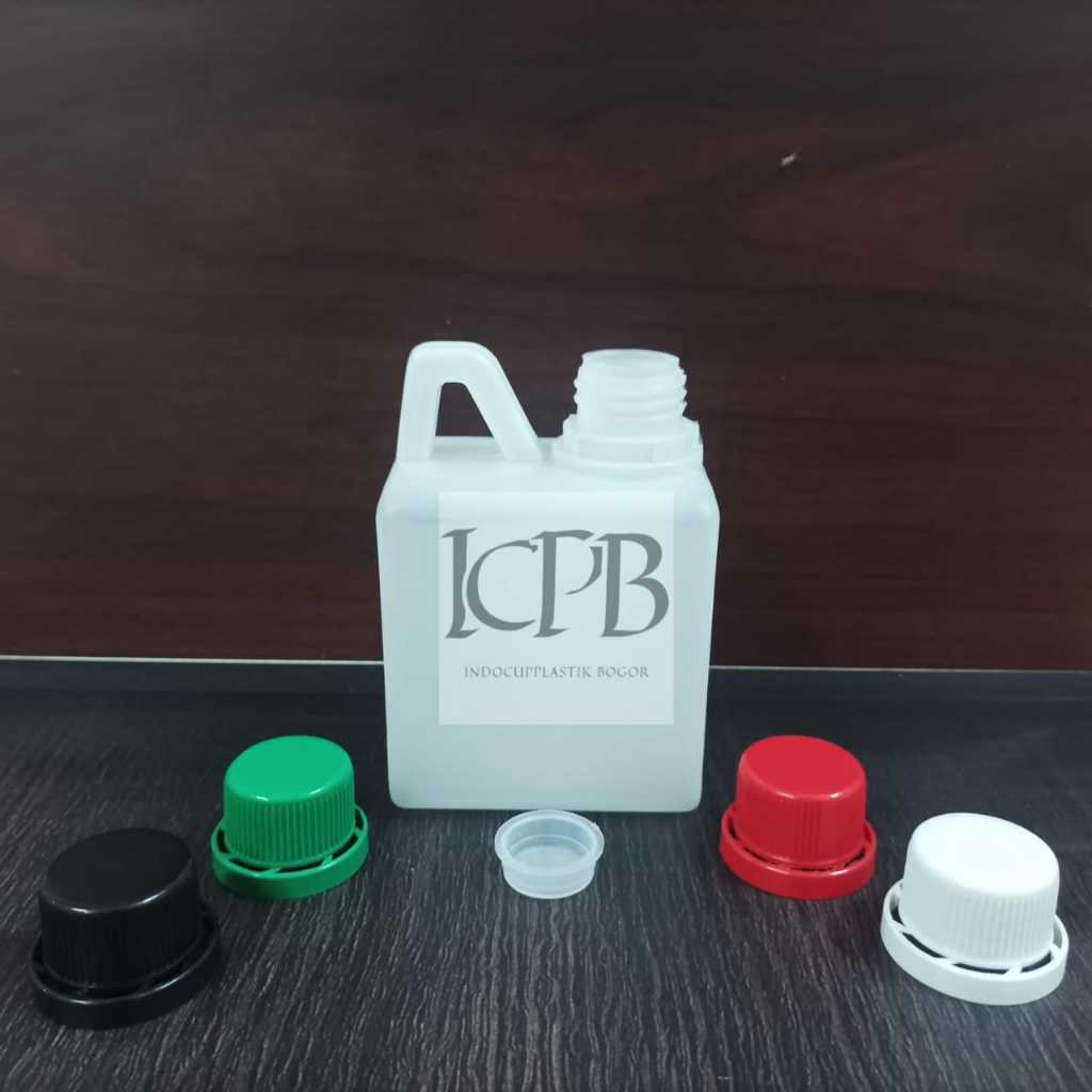 Jerigen Kotak 500 ml Putih Transparant /Jerigen Minyak / Jerigen Madu Tutup Segel