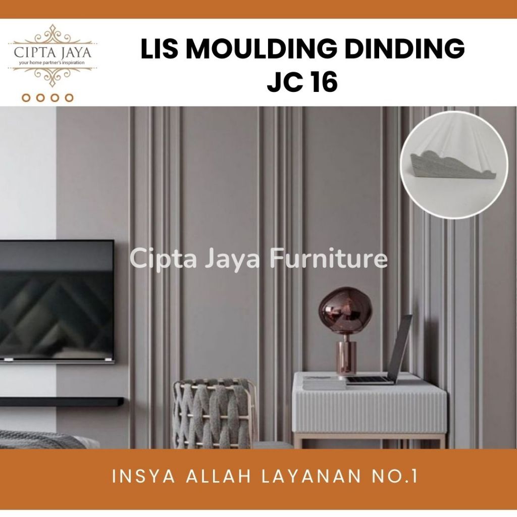 Moulding Molding Kayu Gipsum Dinding Kayu Siap Pakai PVC Foam Wall Panel Wainscoting Profil Wallpane
