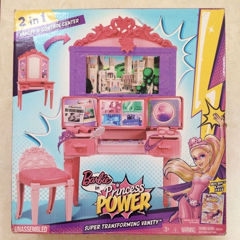 Barbie dream vanity and control center playset furniture boneka