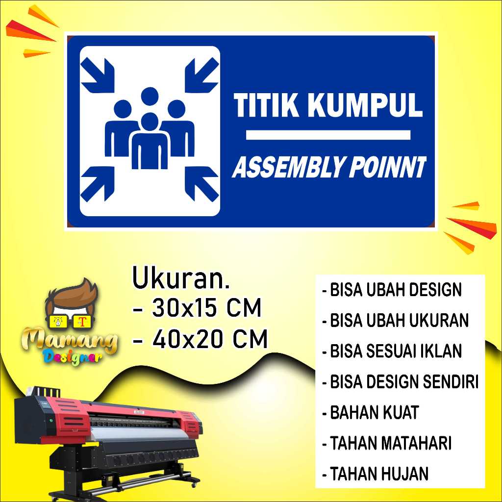 

Stiker Tempelan Tulisan Titik Kumpul Design Keren Bahan Tahan Air Biru