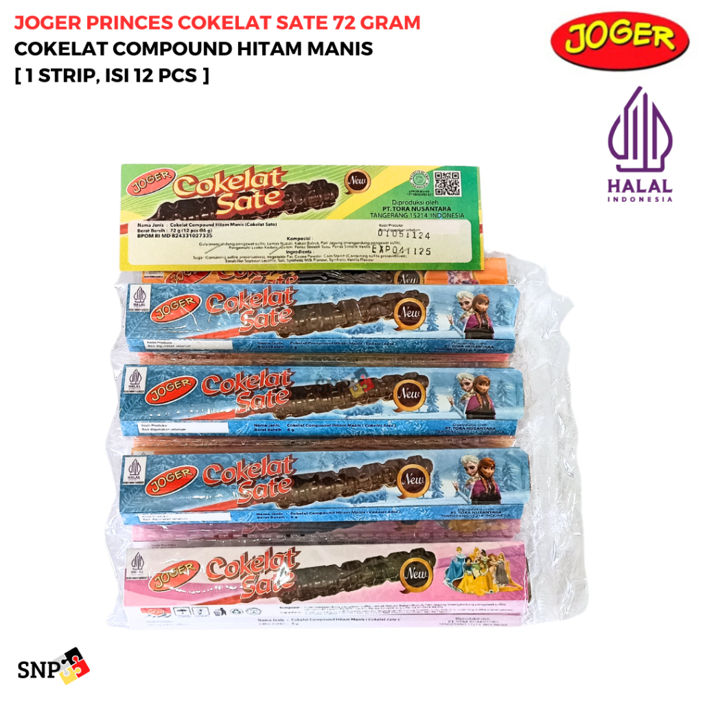 

[HALAL] JOGER PRINCES COKELAT SATE 72 GR [1 STRIP, ISI 12 PCS]