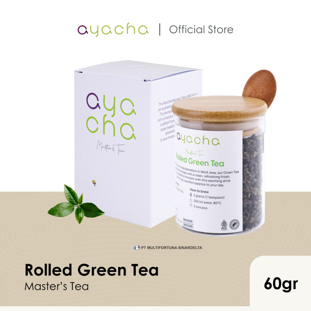 

Ayacha Master Tea - Rolled Green Tea | Loose Tea Jar 60 Gram | Teh Bunga Teh Fruity