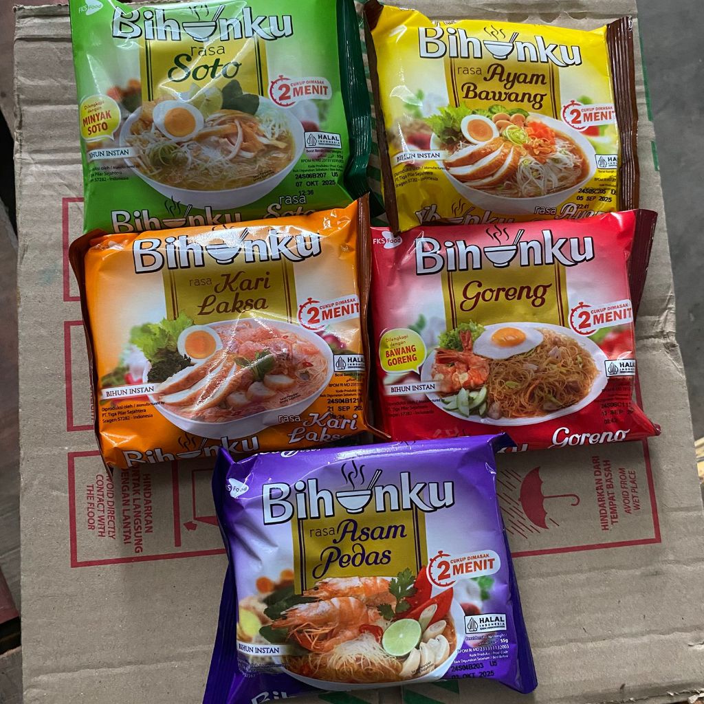 

BIHUNKU PAKET 5 PCS Rasa Soto Spesial Ayam Bawang Asam Pedas Kari Laksa Goreng Spesial
